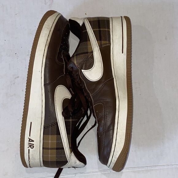 Nike AIR FORCE 1'07 MEN'S LX CACAO PLAID CASUAL BROWN IVORY DV0791-200 SIZE 10.5 - Picture 4 of 16